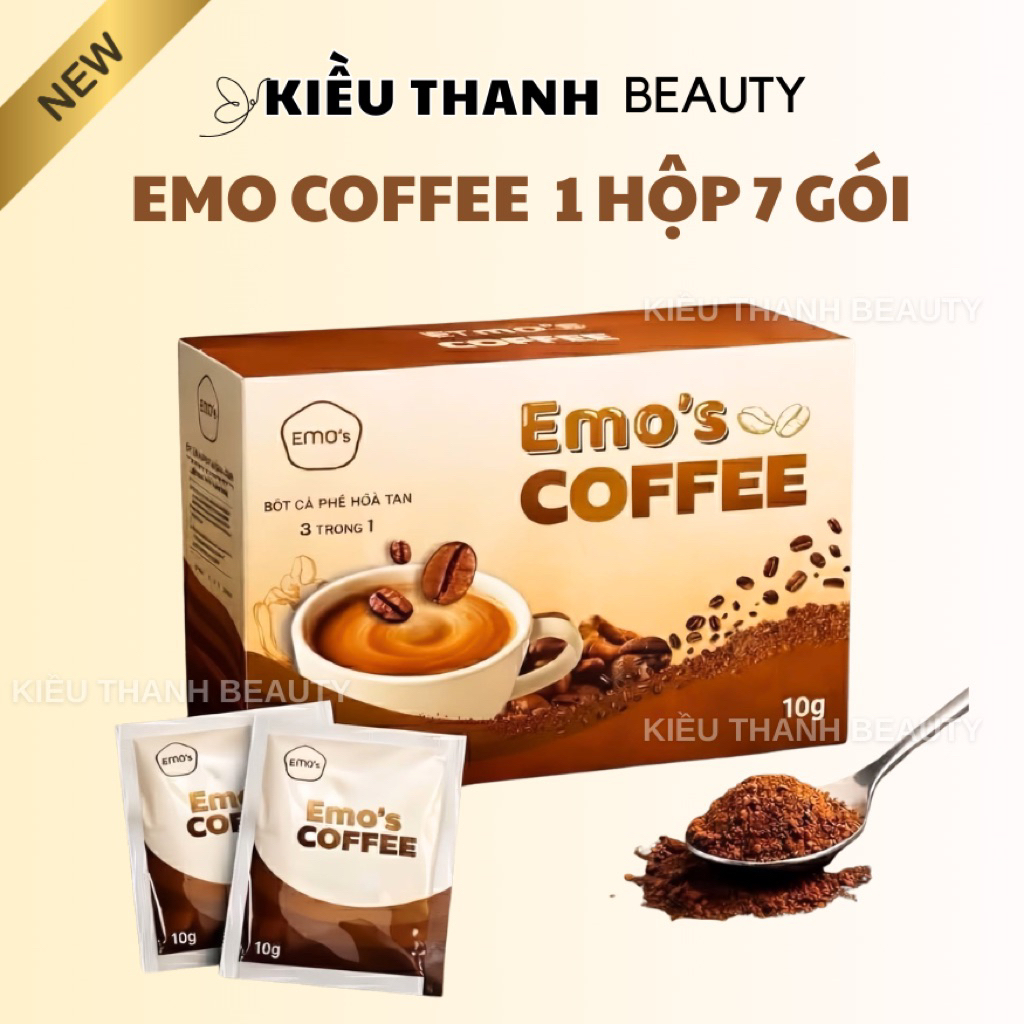 [ 1 hộp] BỘT CÀ PHÊ HOÀ TAN 3 TRONG 1 EMO COFFEE / 1 hộp 15 gói / EMO coffee, kiều thanh beauty