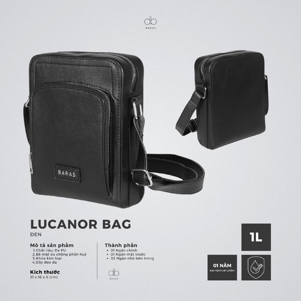 Túi đeo chéo da nam - Lucanor Bag - BARAS VIETNAM - Túi da nam