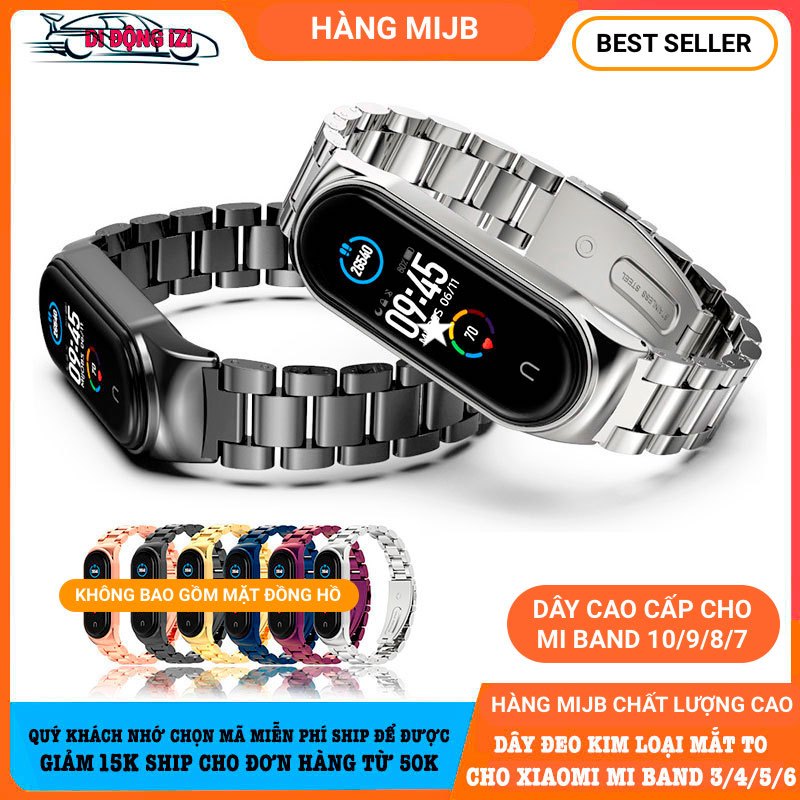 Dây Đeo Kim Loại Mắt To Cho Mi Band 10/ 9/ 8/ 7/ 6/ 5/ 4/ 3 Pro/ Redmi Watch 4 - Hàng MIJB Cao Cấp C