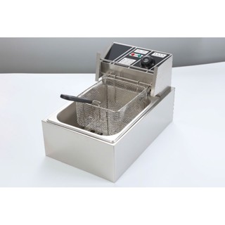 nồi chiên ngập dầu 6 lít chuyên dùng cho nhà hàng quán ăn bán vỉa hè 6L 2500W Inox-Bếp chiên khoai tây gà rán