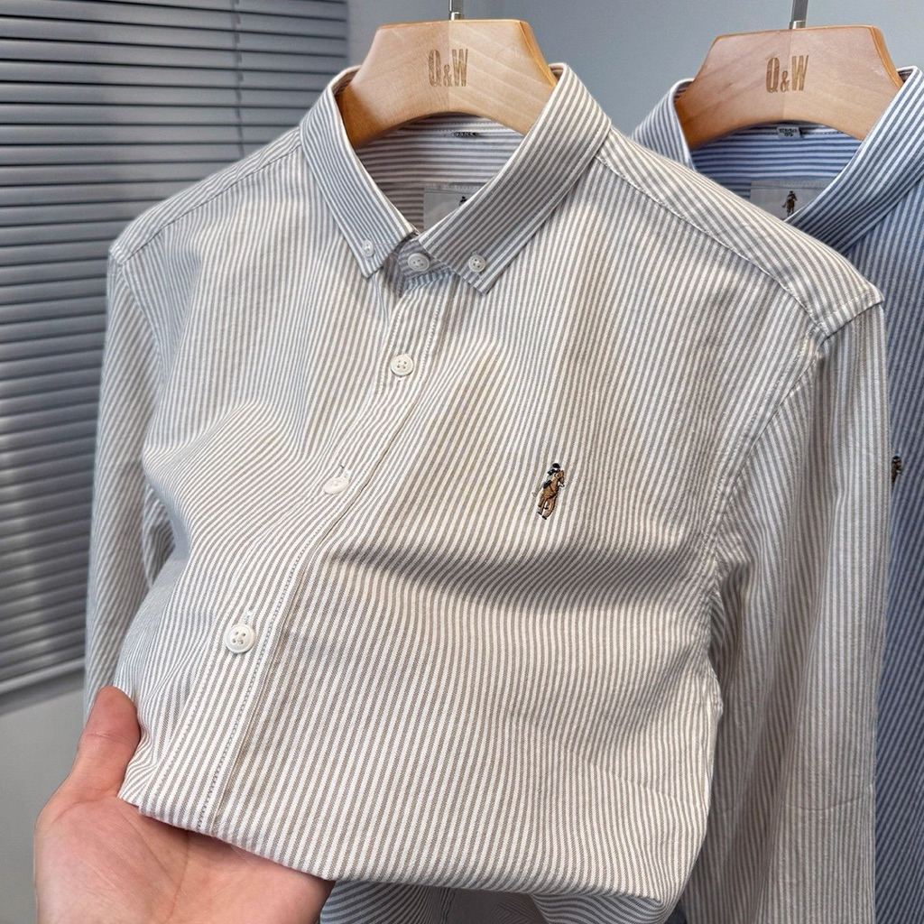 👔 Áo Sơ Mi Nam Dài Tay Thêu Họa Tiết – Thời Trang Công Sở Xuân Thu N45