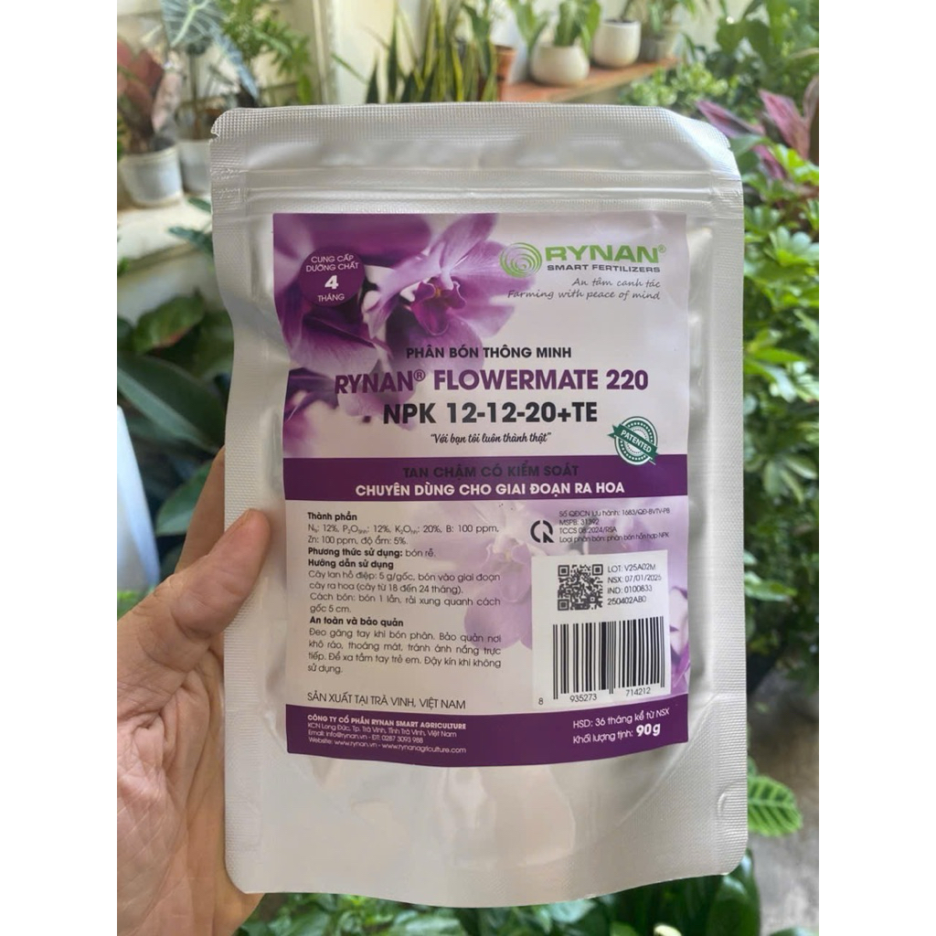 Phân NPK tan chậm RYNAN FLOWERMATE 220 – chuyên dùng cho LAN