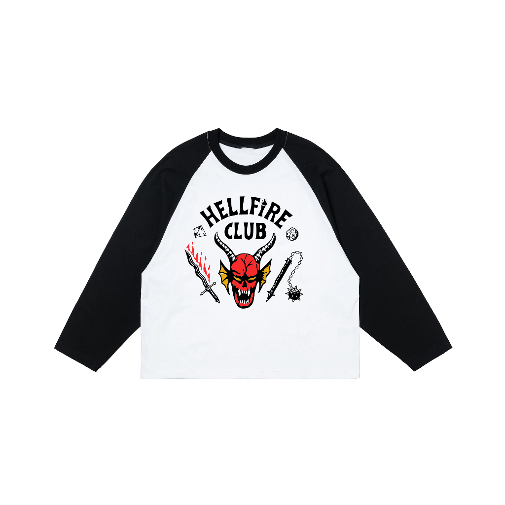 Áo thun EDDIE HELLFIRE CLUB- Stranger Things White 250gsm