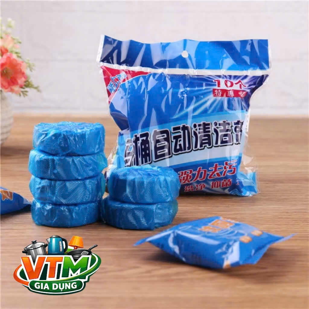 Bộ 10 Viên Tẩy Bồn Cầu Tự Động – Khử Mùi, Diệt Khuẩn, Làm Sạch Mỗi Lần Xả Nước