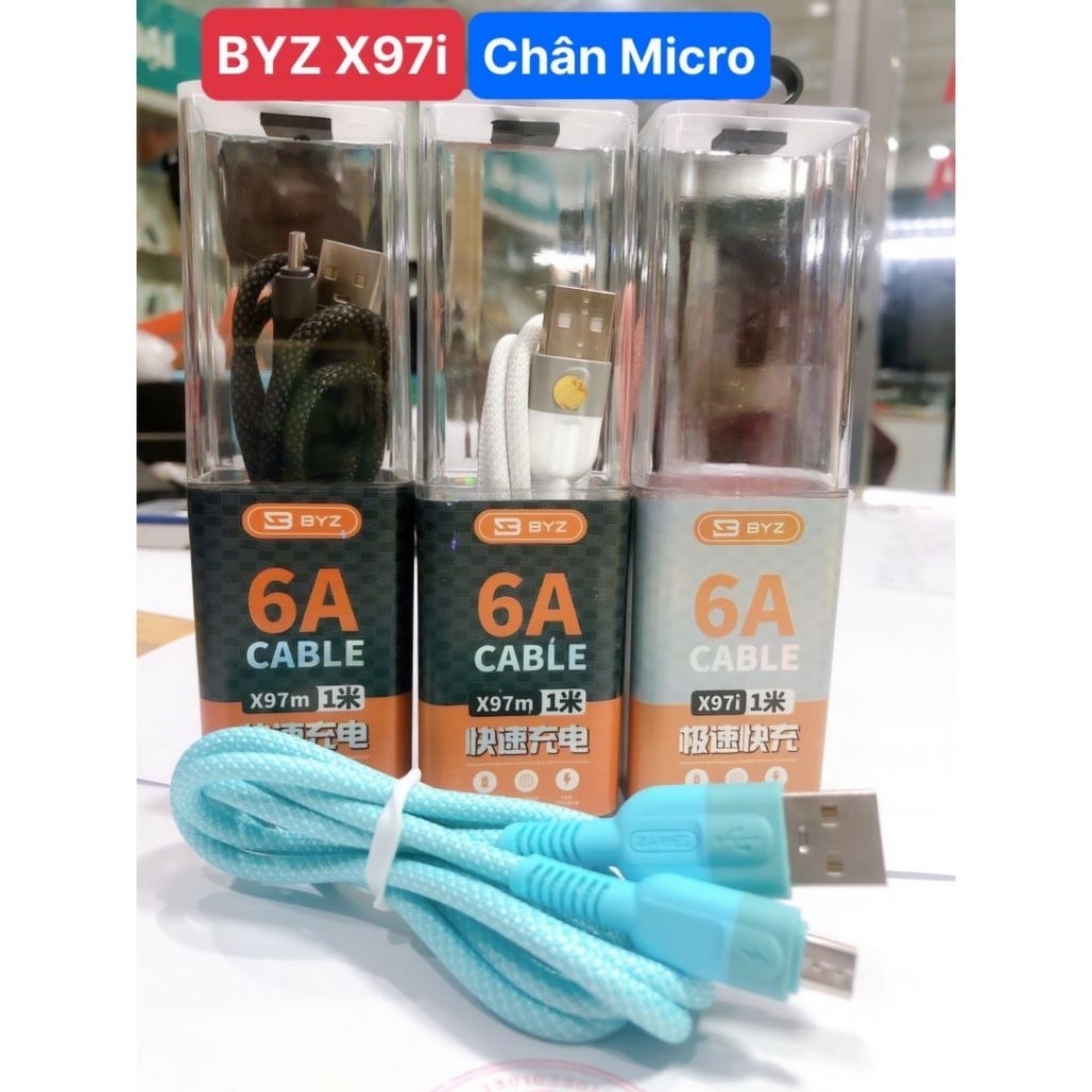 Cáp dây dù 6A BYZ X97t USB ra Type-c