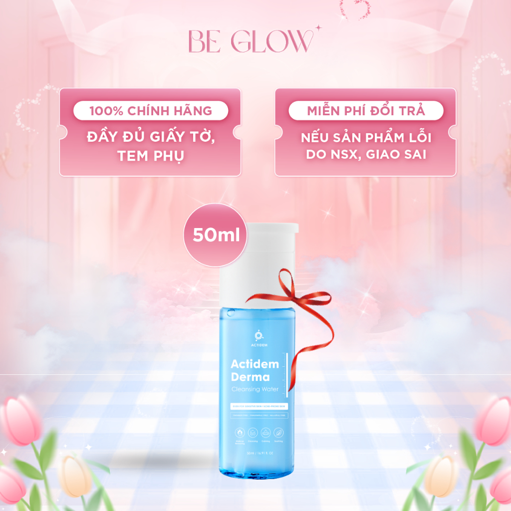 Quà Tặng Không Bán Nước Tẩy Trang Actidem Derma Cleansing Water cho da mụn, nhạy cảm 50ml - Be Glow 