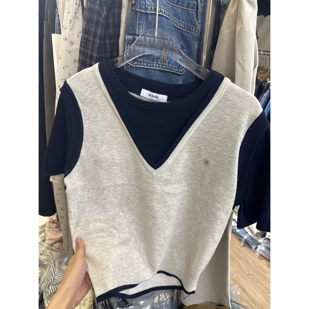 6541 Tag Up Áo phối len quảng châu Up studio