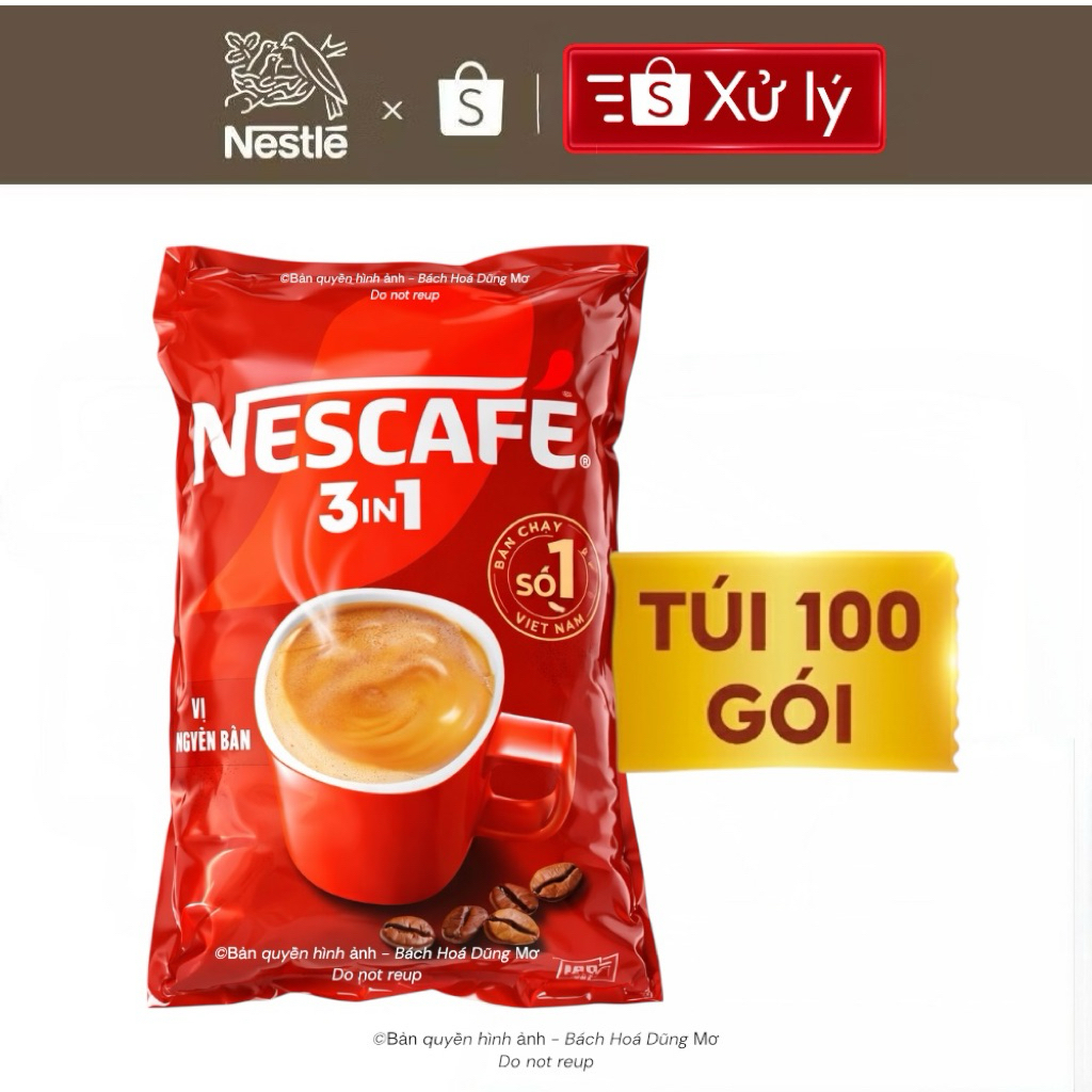 100 Gói Cà phê Nescafe 3 in 1 vị nguyên bản 1.6Kg 16g×100 gói | Bách Hoá Tổng Hợp Dũng Mơ