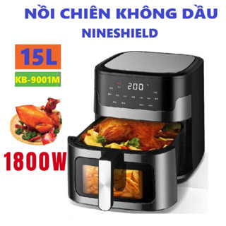 NỒI CHIÊN KHÔNG DẦU NINE SHIELD CAO CẤP DUNG TÍCH 12,5L CÓ KÍNH NHÌN XUYÊN THẤU BẢO HÀNH 12 THÁNG