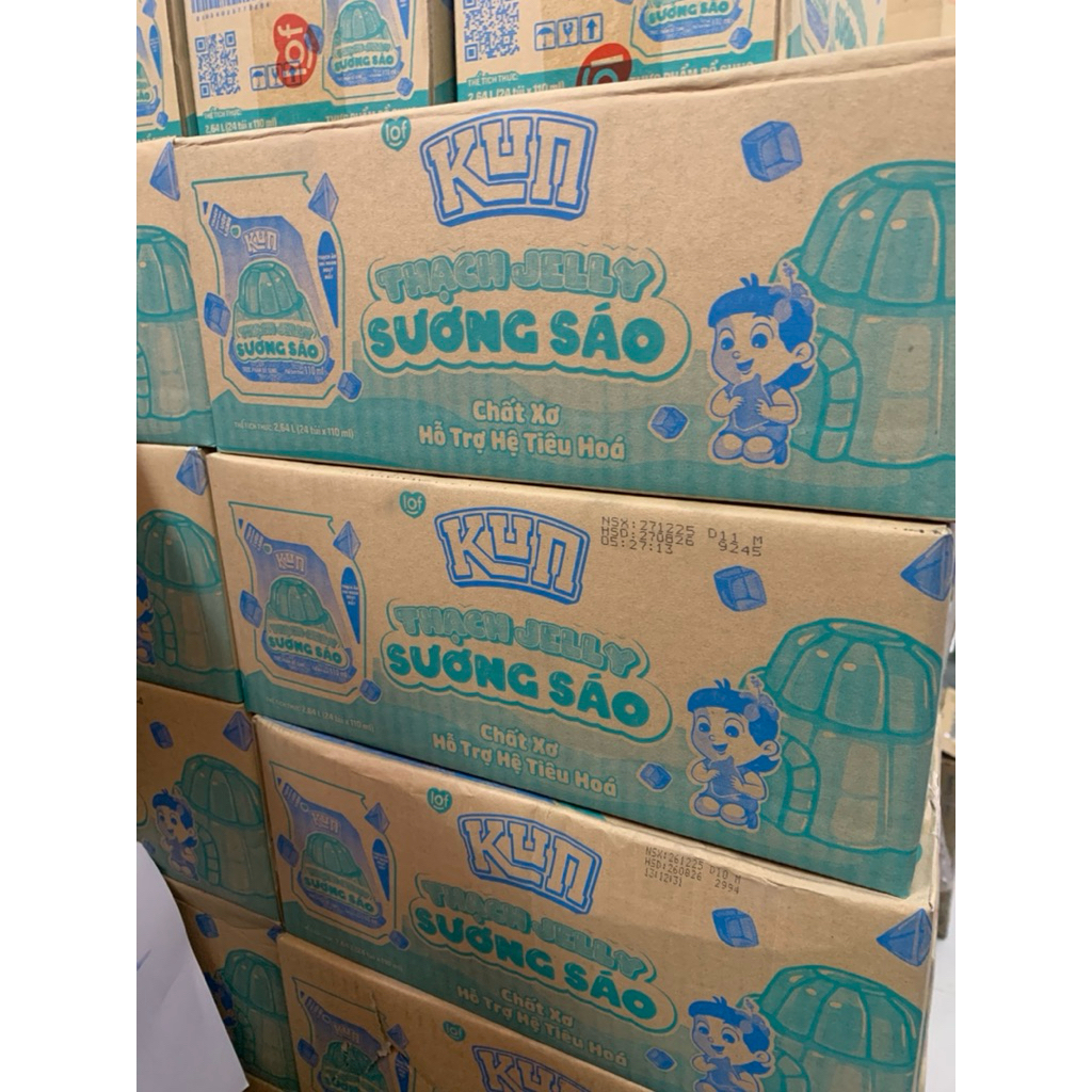 thùng 24 túi sữa kun thạch jelly sương sáo 110ml/1tui ( date 8/2026)