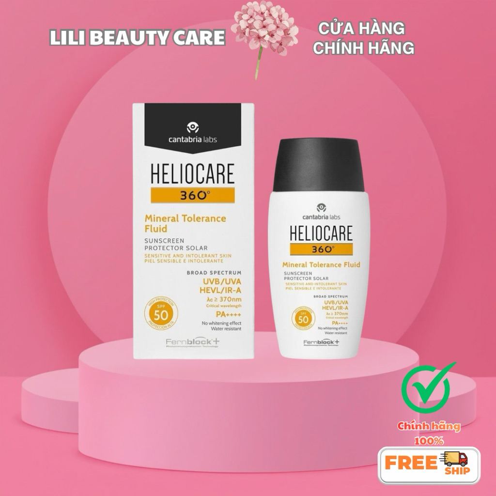 Heliocare 360° Mineral Tolerance Fluid Spf50 | Kem chống nắng thuần vật lý