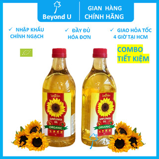 Combo 2 chai dầu hướng dương ép lạnh hữu cơ Sungarden 1L