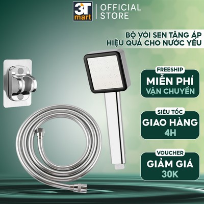 Bộ vòi sen tăng áp cao cấp CHUYÊN DÙNG CHO NƯỚC YẾU C'mon TS-06