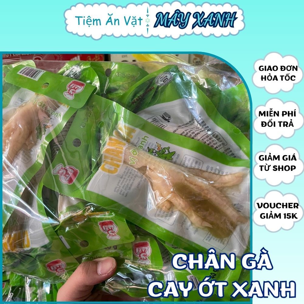 Chân Gà Cay Vị Ớt Xanh Gói 40Gam, Chân Gà Việt Nam, Chân Gà Cay Tứ Xuyên, Chân Gà Bà Tuyết