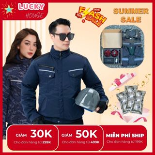 Bộ Áo Điều Hòa Nhật Bản JAPAN Cao Cấp, PIN 98.000mAh - 18V, Chất Vải 2 Lớp Dày Dặn Thấm Hút Mồ Hôi