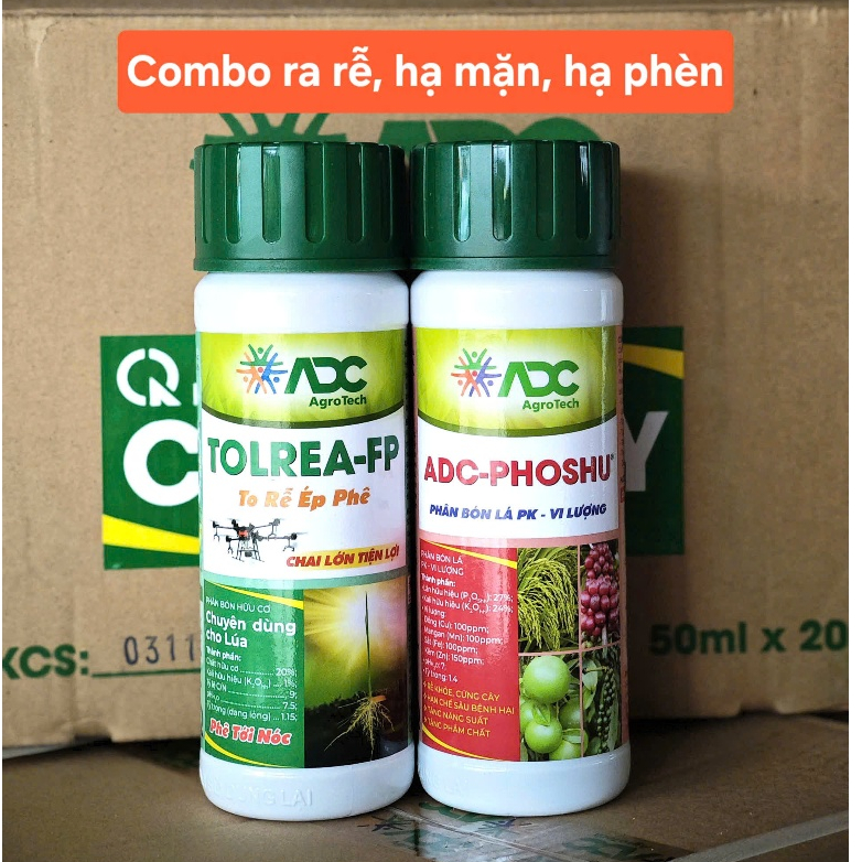 COMBO RA RỄ, NỞ BỤI sày 1hecta gồm: (1 chai TOREAL FP + 1 CHAI PHOSHU) chính hãng ADC
