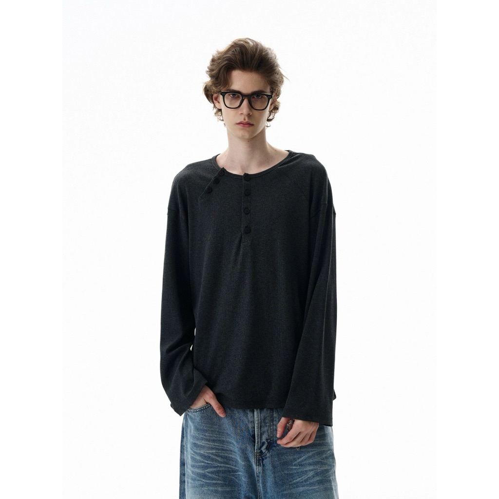 Cleanfit Button Long Sleeve Tee