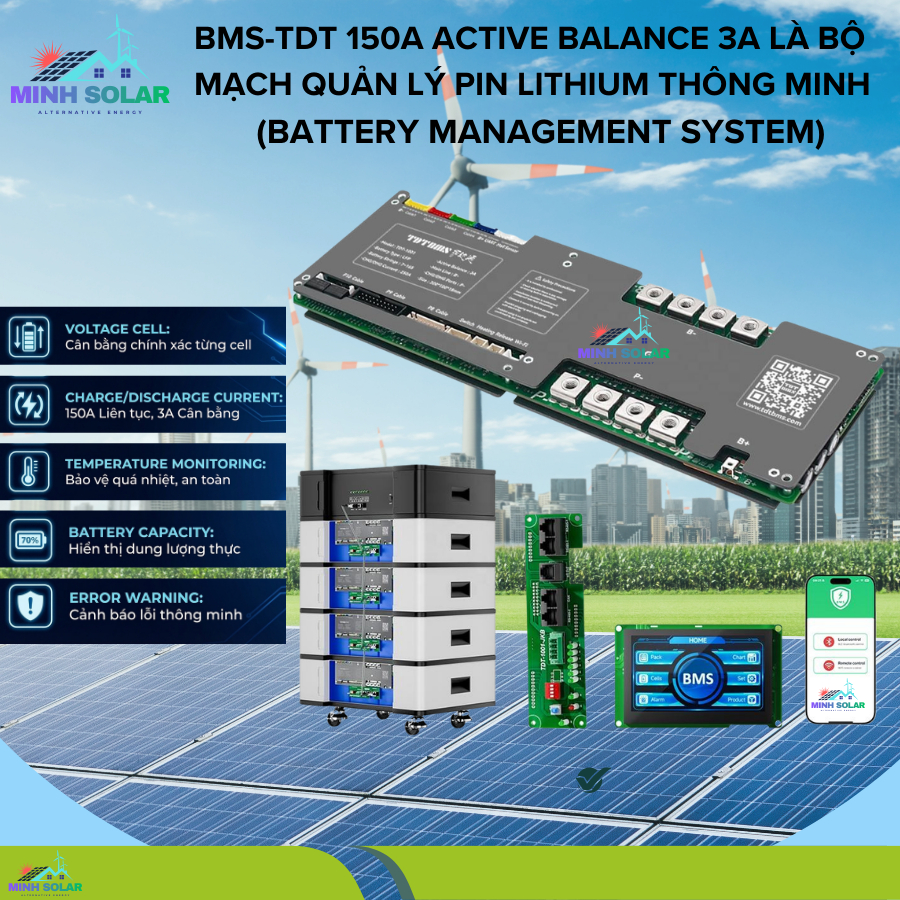🔋 BMS-TDT 150A Active Balance 3A – Mạch Quản Lý Pin Lithium Thông Minh Công Suất Lớn