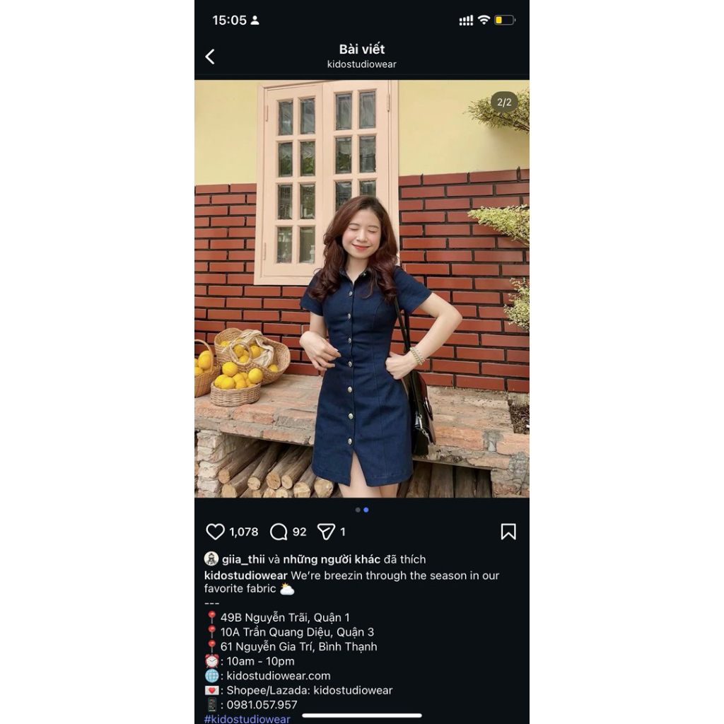 Đầm jeans kido size S fit Xs