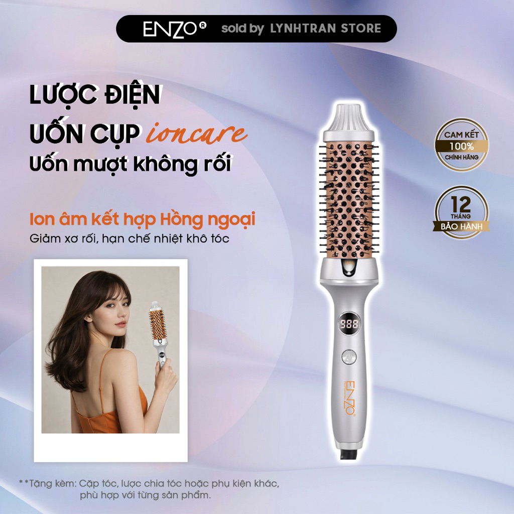 Lược Điện Uốn Cụp Ion Care 38mm Enzo®️ Chính hãng giá tốt