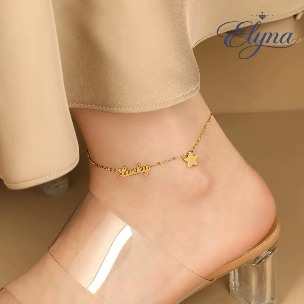 Lắc Chân Titan Không Đen Gỉ Lucky Thời Trang |Elyna Jewelry