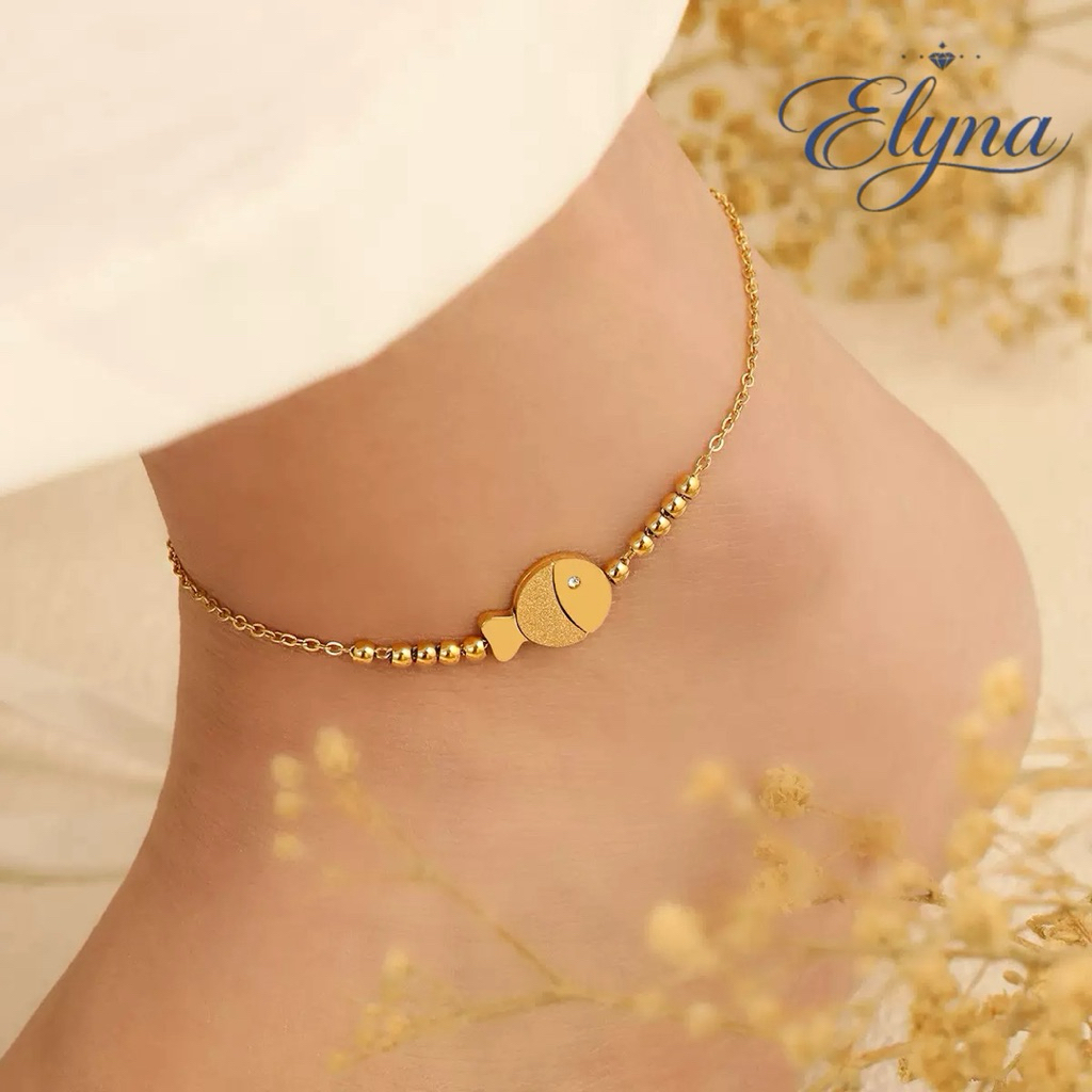 Lắc Chân Titan Không Đen Gỉ Cá May Mắn |Elyna Jewelry