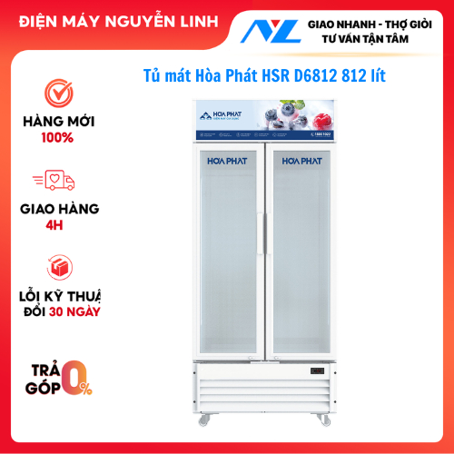 Tủ mát Hòa Phát 1 ngăn 2 cánh HSR D6812 812 lít