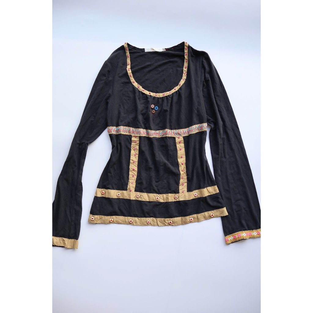 Áo thun tay dài boho ౨ৎ 𝓫𝓸𝓱𝓸 𝓯𝓸𝓵𝓴 𝓼𝓽𝔂𝓵𝓮 𝓫𝓵𝓸𝓾𝓼𝓮 ✿