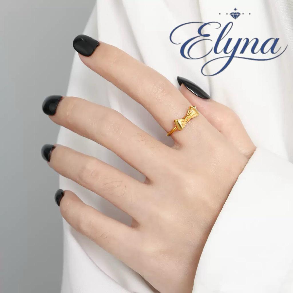 Nhẫn Titan Không Đen Gỉ Nơ Thời Trang |Elyna Jewelry