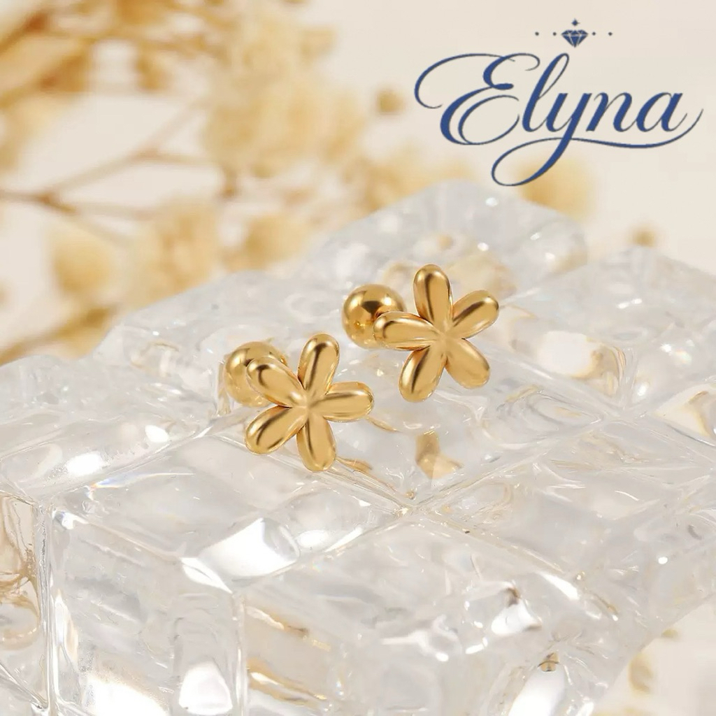 Bông Tai Titan Hoa Năm Cánh Thời Trang |Elyna Jewelry