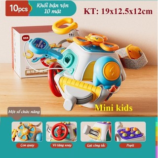 Khối bận rộn size lớn 10 mặt chủ đề vũ trụ, hộp bận rộn 10 trò chơi phát triển giác quan và tư duy cho bé từ 1-3 tuổi