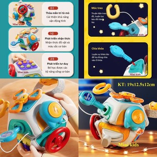 Khối bận rộn size lớn 10 mặt chủ đề vũ trụ, hộp bận rộn 10 trò chơi phát triển giác quan và tư duy cho bé từ 1-3 tuổi