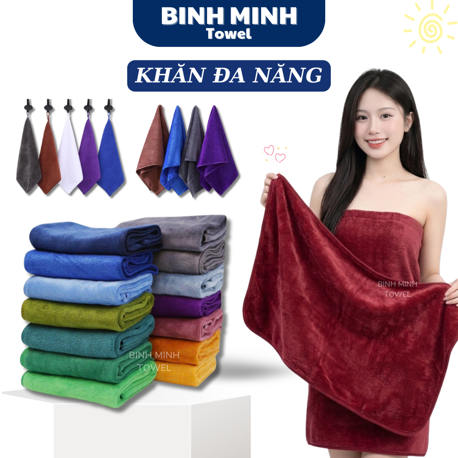 Khăn Đa Năng Làm Móng, Lau Mặt, Gội Đầu, Khăn Tắm Body Khách Sạn, Spa Chất Liệu MICROFIBER Mềm Mịn, Thấm Hút