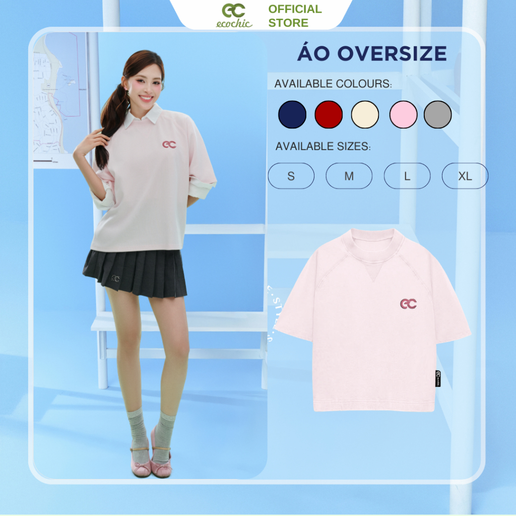 (LINK SALE) Áo Phông Boxy ECOCHIC SERENE PULSE Tee Local Brand Chính Hãng Unisex Form Rộng Oversize B138 | BigBuy360 - bigbuy360.vn