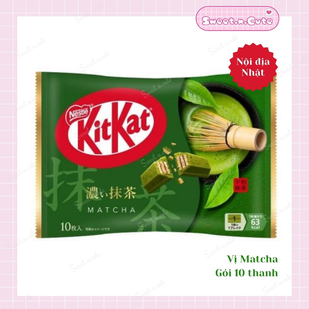 [Hàng sẵn] KitKat Chocolate nội địa Nhật - Kitkat vị Matcha - Gói 10 thanh
