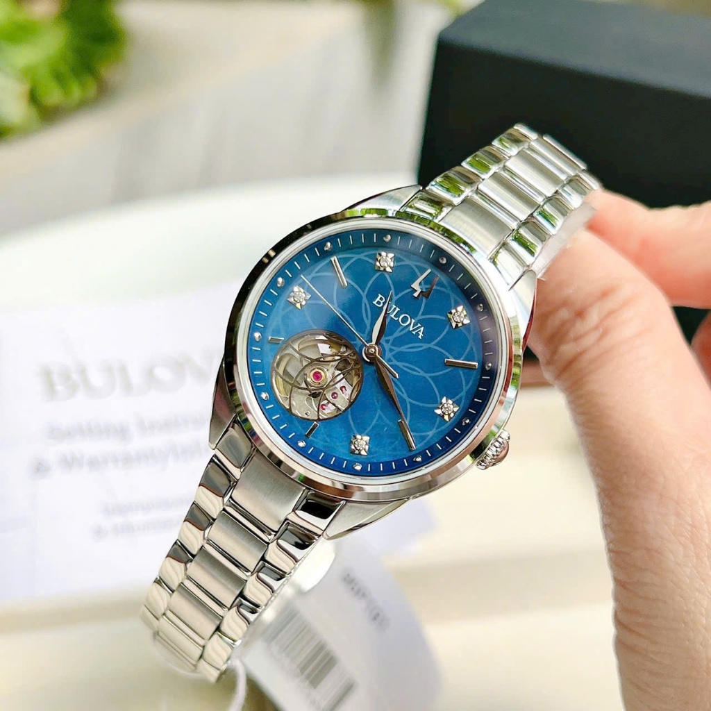 Đồng hồ nữ dây thép Bulova Automatic Sutton Diamond 96P191