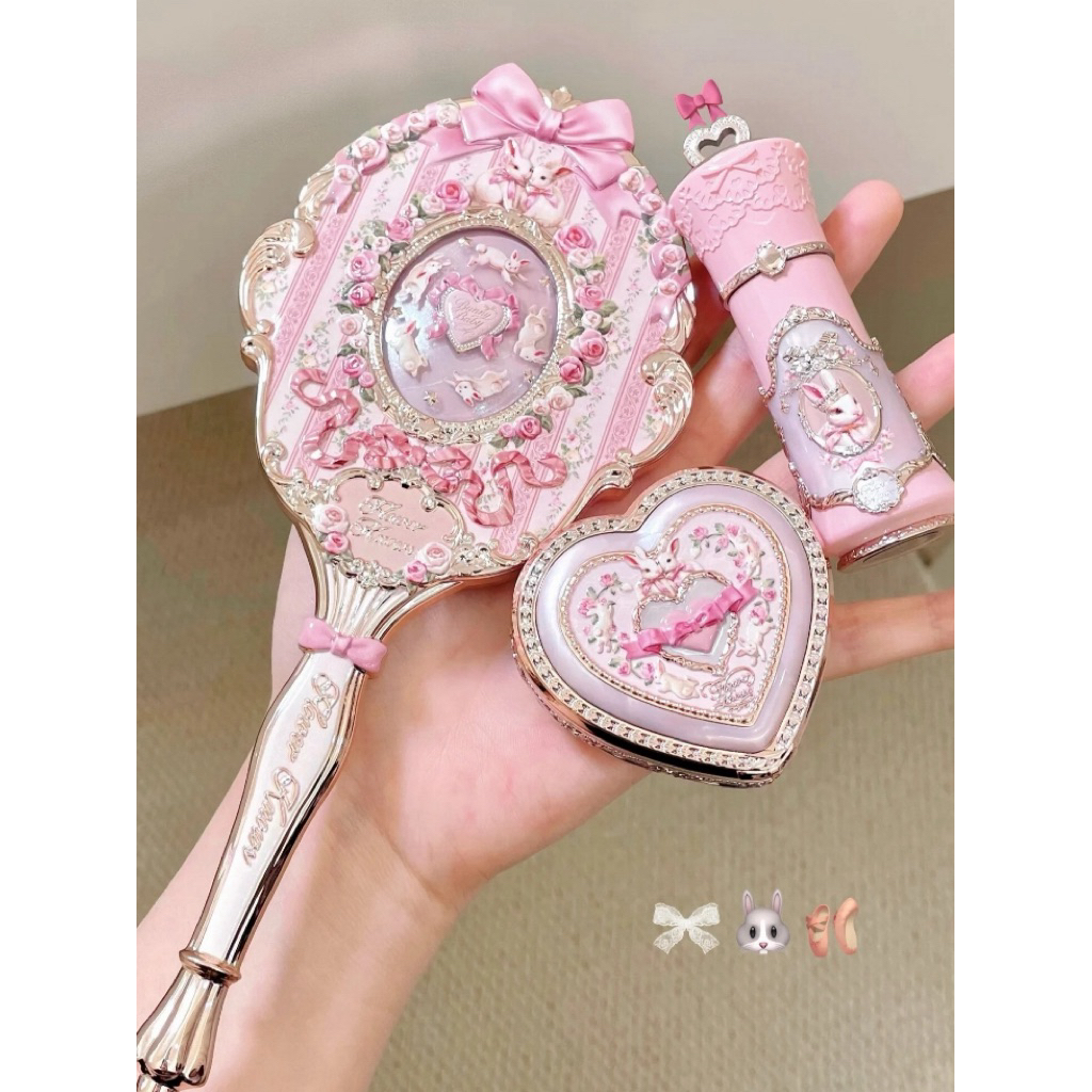 FLOWER KNOWS – Gương BST BUNNY GARDEN GƯƠNG CẦM TAY THỎ HOA HỒNG