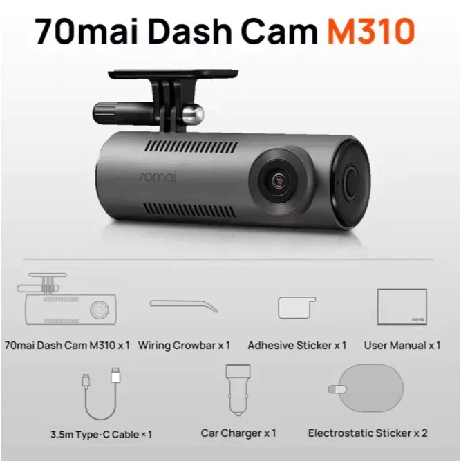 Camera Hành Trình 70mai M310 - Bản Quốc Tế Hàng Nguyên Seal - Ghi Hình 2K - Kết Nối Điện Thoại