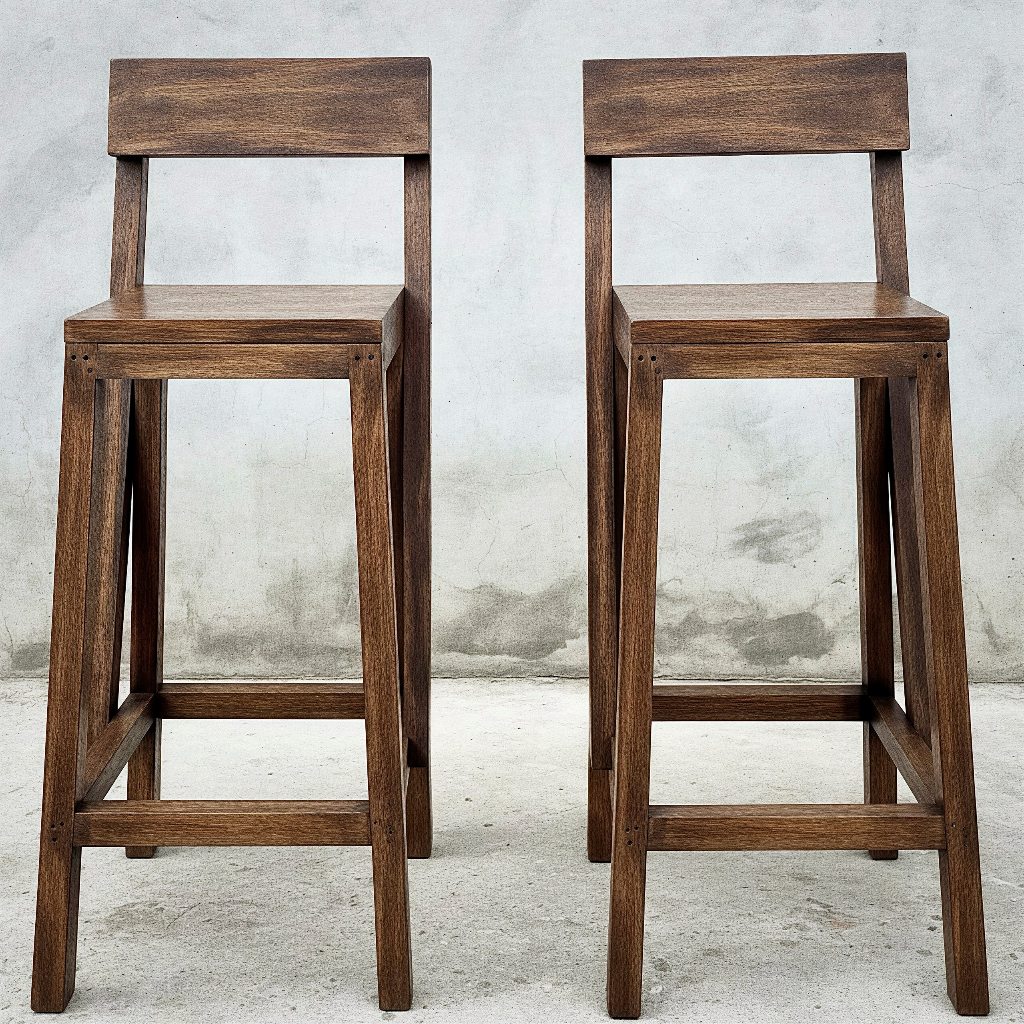 Ghế Bar Gỗ Tựa Lưng ULIFE – Ghế Bar Cao 90cm Cho Quầy Bar, Bàn Đảo Bếp, Quán Cafe