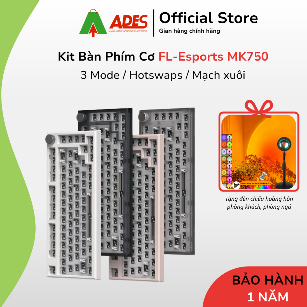 [Quà Tặng] Kit Bàn Phím Cơ Không Dây FL-Esport MK750 3 Mode/Hotswaps/Mạch xuôi✔️Hàng Chính Hãng✔️BH 