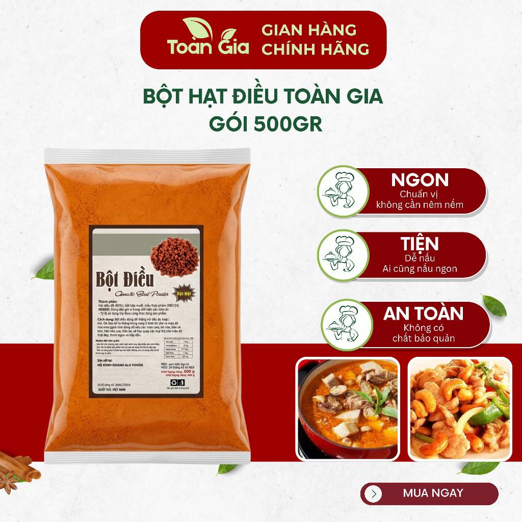 Bột hạt điều gói 500g