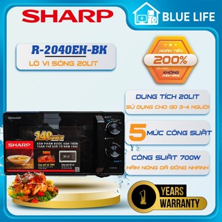 Lò Vi Sóng Sharp R-2040EH-BK, Công Suất 700w - Khoang Lò 20Lit, Hàng Chính Hãng