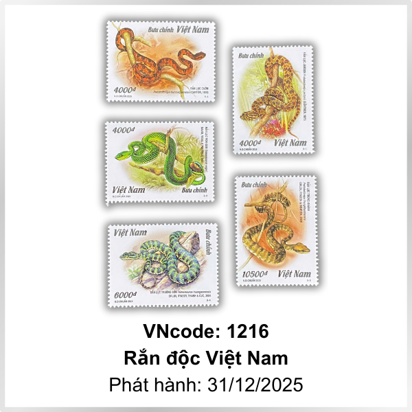 Bộ tem bưu chính "Rắn độc Việt Nam" - Tem sưu tầm Việt Nam