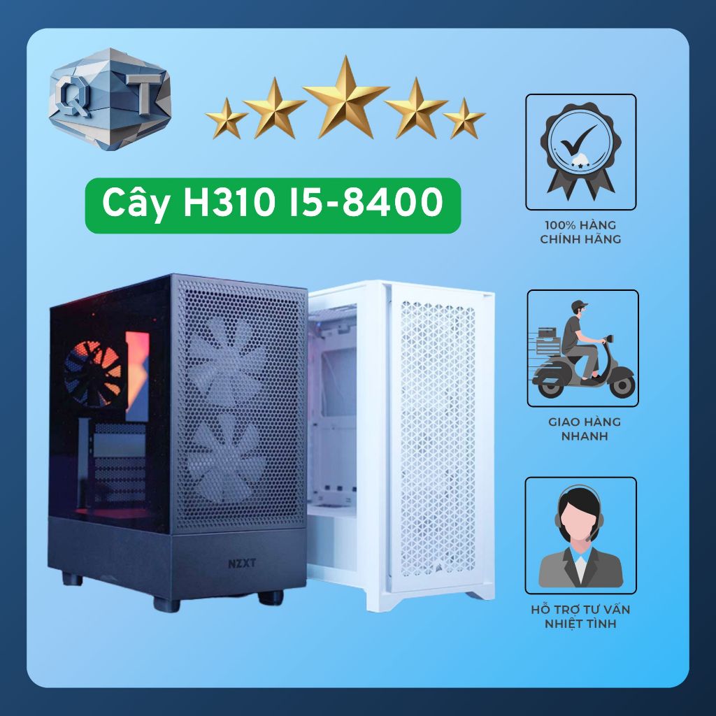 Cây máy tính H310 - I5-8400 Ram DDR4_16GB SSD_240GB Nguồn Chuẩn Chính Hãng
