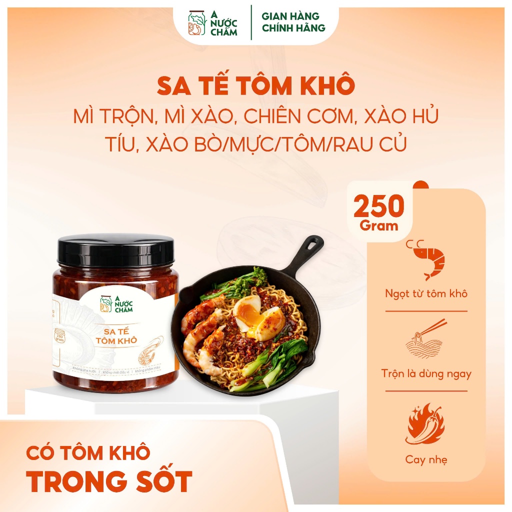 [SỐT MÌ TRỘN] Sa tế tôm khô trộn mì, xào hủ tiếu, xào rau, chiên cơm kiểu Hong Kong