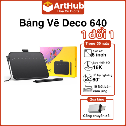 XPPen Deco 640 Bút 16K Lực Nhấn Hỗ Trợ Ghi Chú Dạy Học Phụ Kiện Máy Tính
