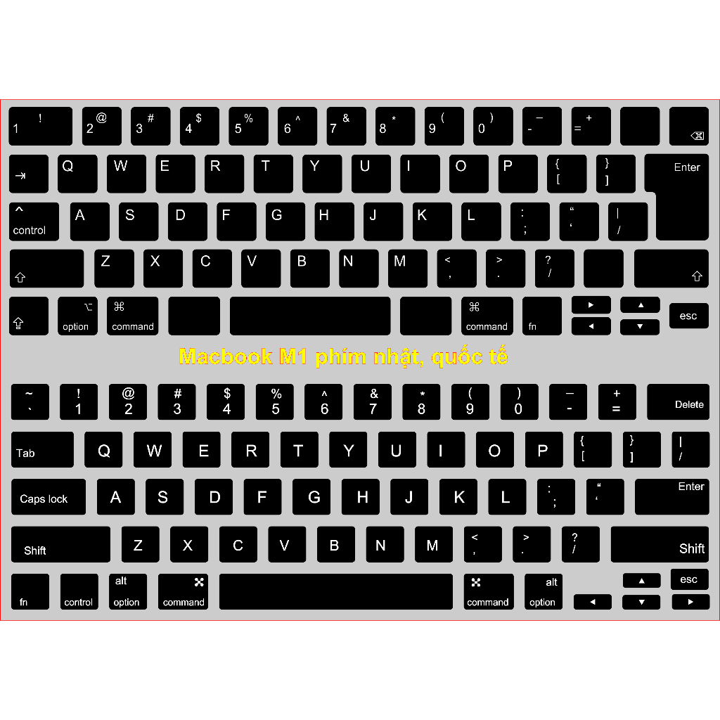 Decal Dán Nút Phím MacBook Cao Cấp – Vân Nổi Đen, Trong Suốt, 3M Hở Đèn LED – Bảo Vệ Bàn Phím Macboo