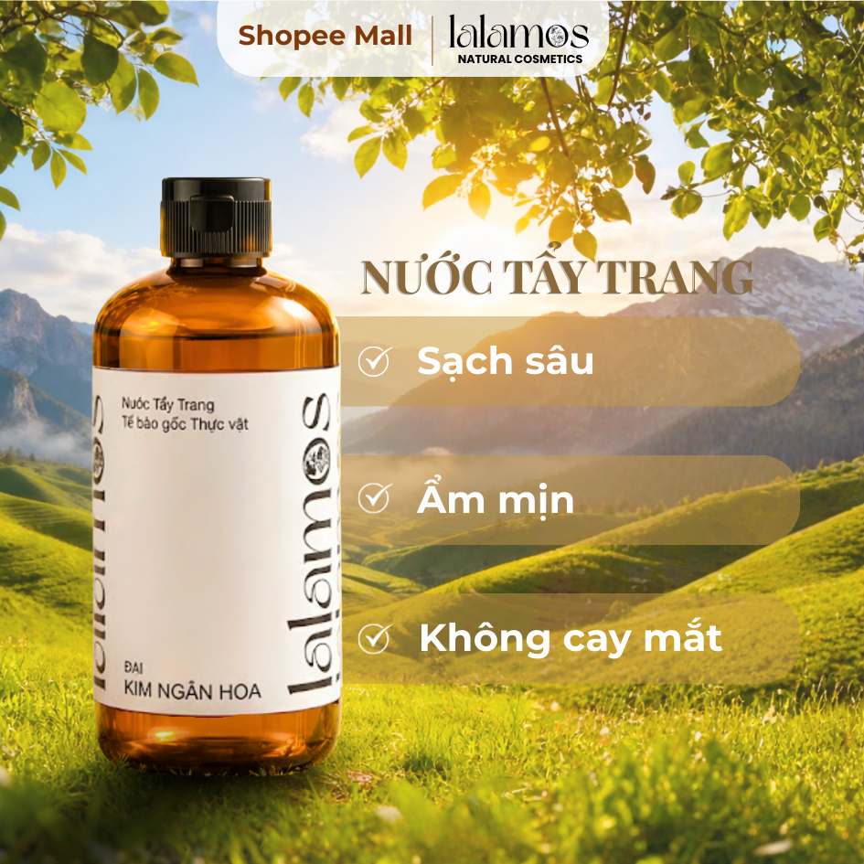 Nước Tẩy Trang Lalamos Đài Kim Ngân Hoa Sạch Sâu 280ml