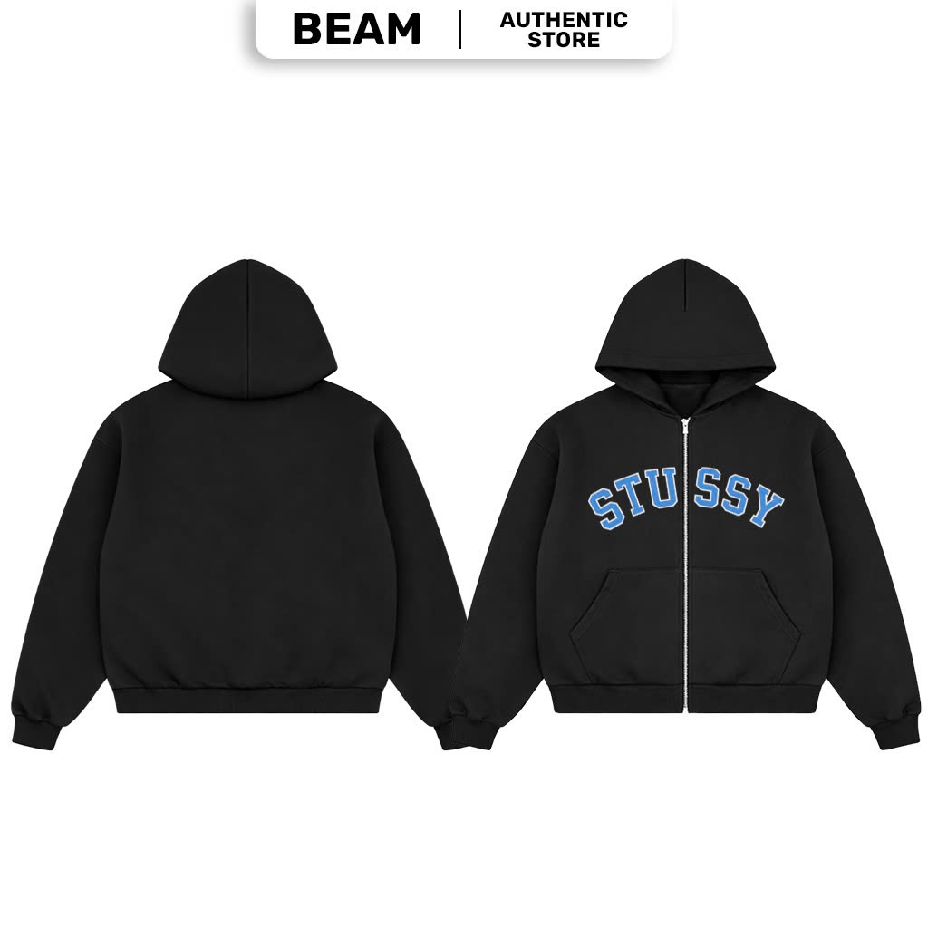 [HIGH QUALITY] Áo Hoodie Stussy Zip Faded Graphic - BM Authentic