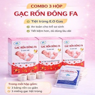 Combo 3 Hộp Băng Gạc Rốn Đông Fa - Đã Tiệt Trùng, An Toàn Cho Bé Sơ Sinh